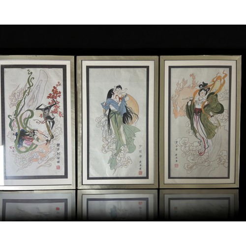 Three Chinese Signed Watercolours 20th