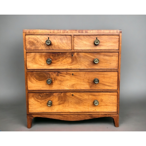 A 19th CENTURY MAHOGANY CHEST OF DRAWERS.