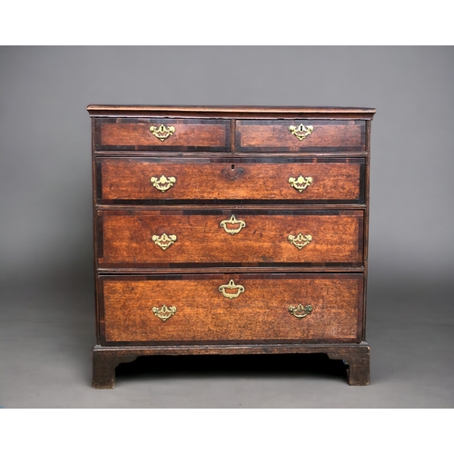 A 19th CENTURY MAHOGANY CHEST OF DRAWERS.Three