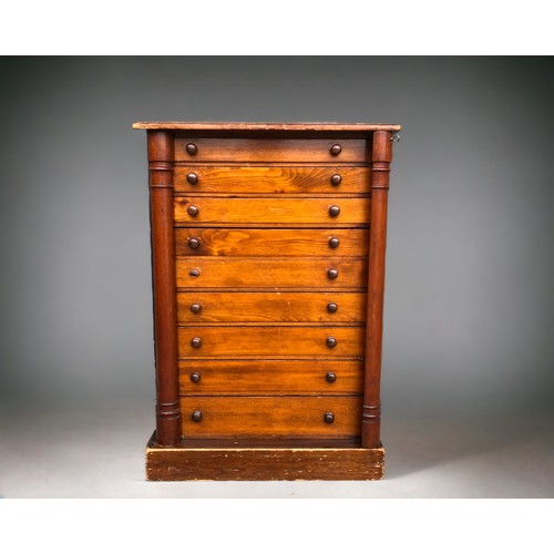 A Victorian Pine Wellington chest /