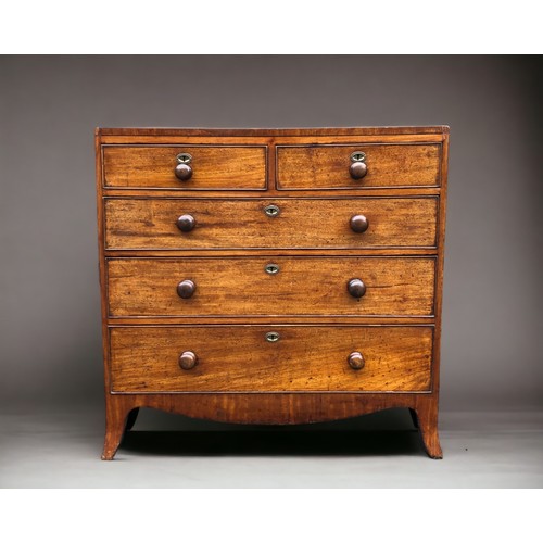 Georgian 2 over 3 Mahogany Chest of