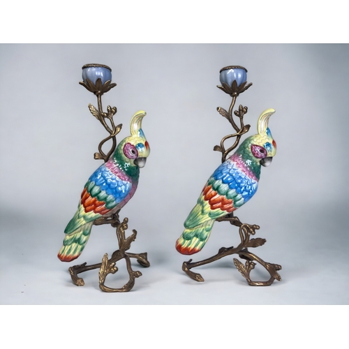 A PAIR OF LARGE HANDPAINTED CERAMIC 2fb1ad5