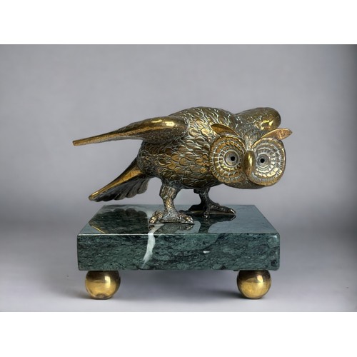 A BRASS FIGURAL OWL DESK STAND French  2fb1b76