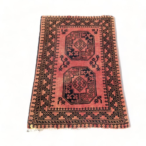 Antique Afghan Prayer rug. Red Ground