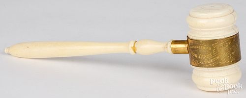 CARVED IVORY GAVELCarved ivory gavel