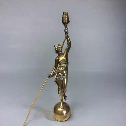 A large bronze Nymph figural lamp 2fb1bee