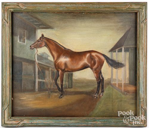 OIL ON BOARD HORSE PORTRAIT MID 2fb1d06