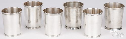 SIX STERLING SILVER JULEP CUPSSix 2fb1d46