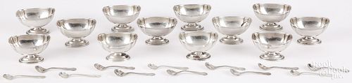 SET OF STERLING SILVER SALTS AND SPOONSSet