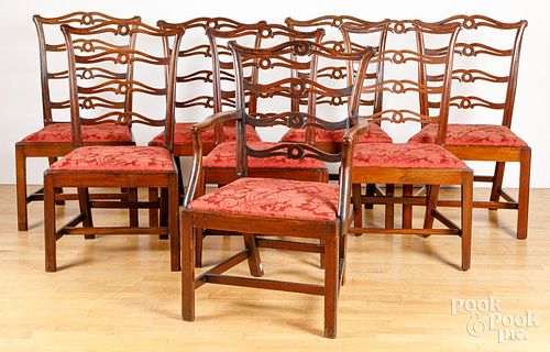 AN ASSEMBLED SET OF EIGHT CHIPPENDALE 2fb1dcd