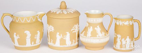 FOUR PIECES OF WEDGWOOD YELLOW 2fb1d8b