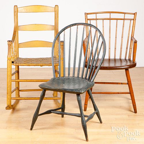 TWO WINDSOR CHAIRS ETC Two Windsor 2fb1e08