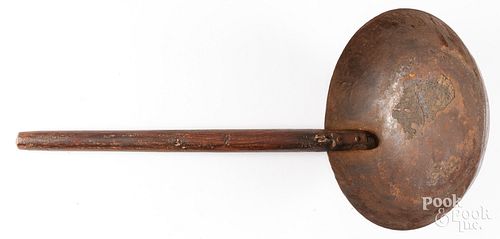 LARGE PRIMITIVE TIN DIPPER, 19TH C.Large