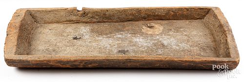 LARGE PRIMITIVE TRENCHER, 19TH C.Large