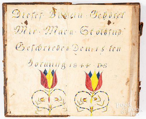 INK AND WATERCOLOR FRAKTUR BOOKPLATE 2fb1e69