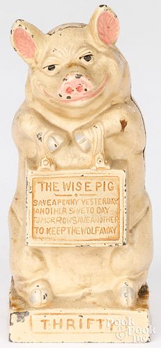 THRIFTY THE WISE PIG CAST IRON 2fb1e8d