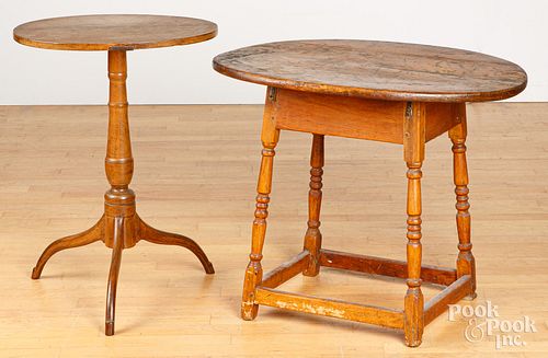 PINE TAVERN TABLE AND MAPLE CANDLESTANDPine 2fb1eef