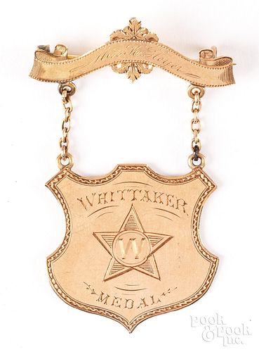 14K GOLD LADIES RACE MEDAL, DATED 188614K