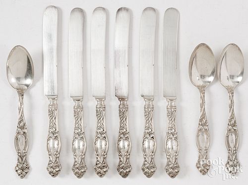 THREE STERLING SILVER SPOONS, ETC.Three