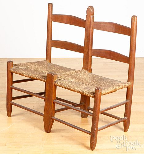 DOUBLE SEAT LADDERBACK 19TH C Double 2fb1f16