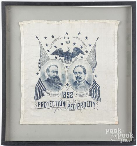 1892 PRESIDENTIAL CAMPAIGN HANDKERCHIEFBenjamin 2fb1f76