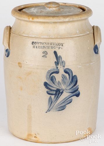 PENNSYLVANIA TWO-GALLON STONEWARE LIDDED