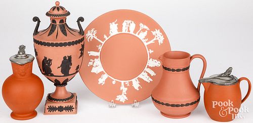 WEDGWOOD CRIMSON AND TERRA COTTA JASPERWAREWedgwood