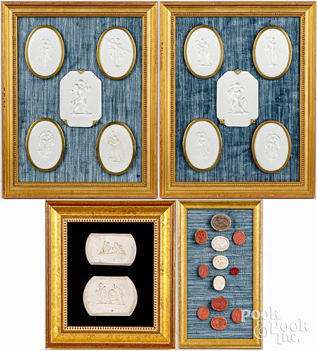 FOUR FRAMED SETS OF PORTRAIT MEDALLIONSFour 2fb2020