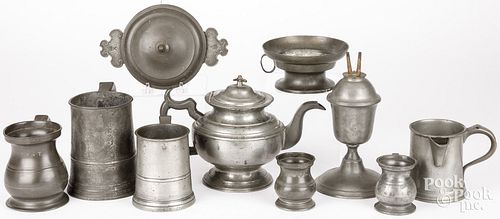 TEN PIECES OF PEWTER 19TH AND 2fb1fd7
