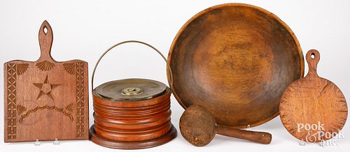 GROUP OF WOODENWARE 19TH AND 20TH 2fb2061