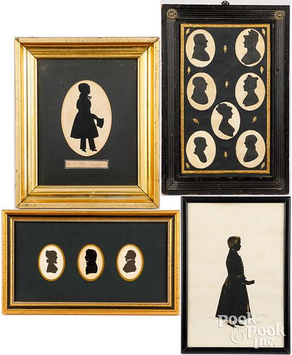 FOUR ANTIQUE SILHOUETTE GROUPSFour 2fb2030