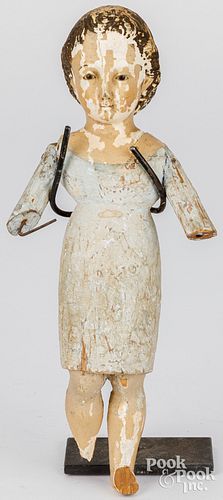 CARVED AND PAINTED FRAGMENT FIGURE 2fb2098
