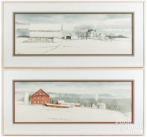 SCOTT G. WYNE (AMERICAN), PAIR OF WATERCOLORSScott