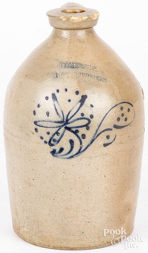 MASSACHUSETTS STONEWARE JUG, 19TH C.Massachusetts