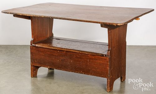 PINE BENCH TABLE 19TH C Pine bench 2fb2190