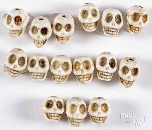 GROUP OF TIBETAN SKULL BEADSGroup 2fb2273