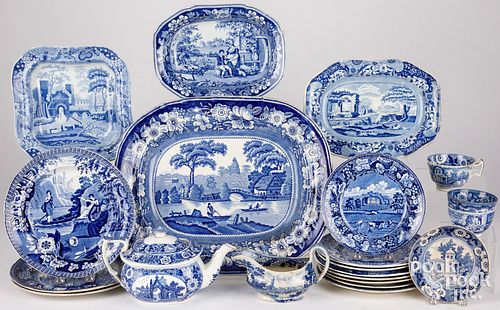 LARGE GROUP OF TRANSFERWARE PORCELAINLarge