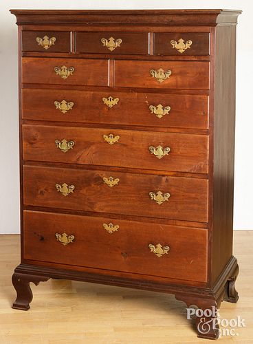 PENNSYLVANIA CHIPPENDALE WALNUT SEMI-TALL