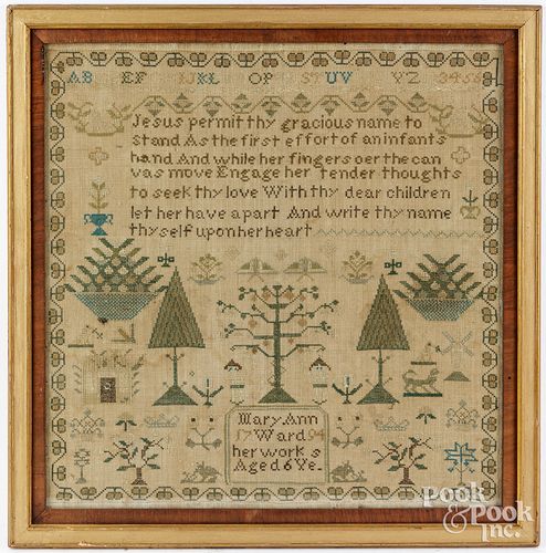 ENGLISH SILK ON LINEN SAMPLER  2fb234a