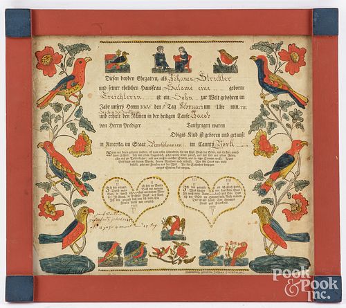 JOHANN HERSCHBERGER FRAKTUR BIRTH 2fb2361