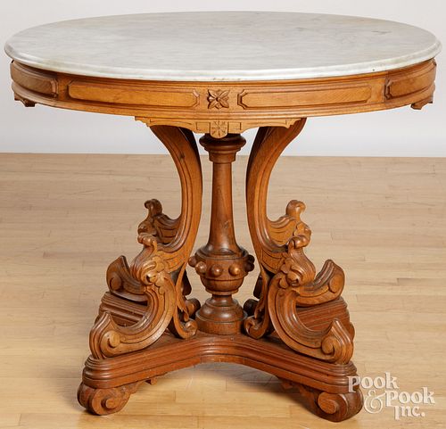 VICTORIAN MARBLE TOP TABLEVictorian 2fb2441