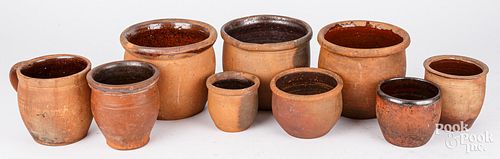 NINE REDWARE POTS AND JARS 19TH 2fb24a4