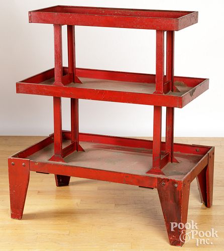 PAINTED METAL THREE TIER STANDPainted 2fb2493