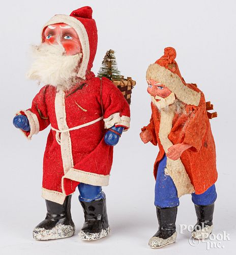 TWO COMPOSITION SANTA CLAUSES WITH PACK