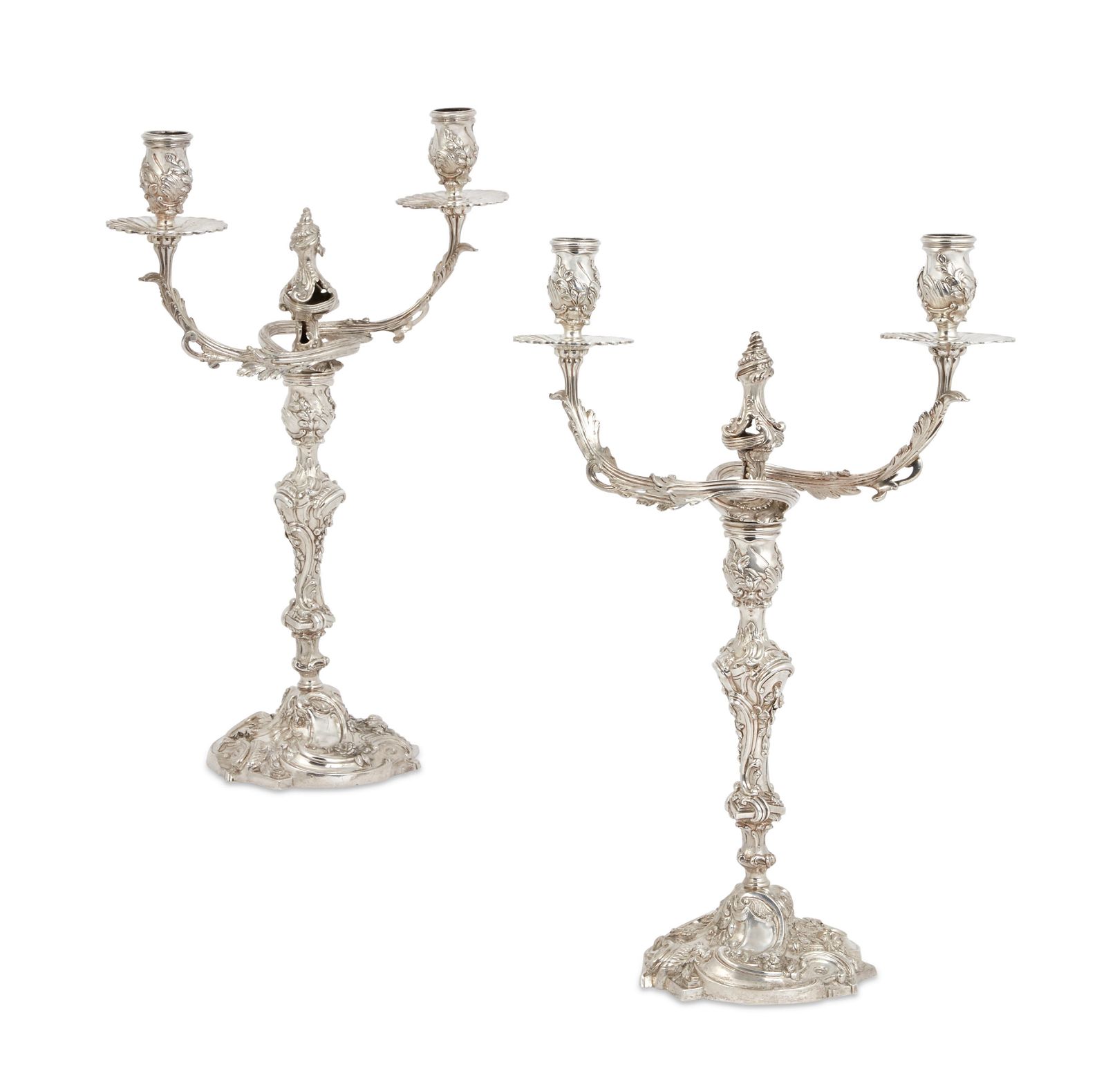 A PAIR OF GEORGE III SILVER CANDELABRA  2fb25c1