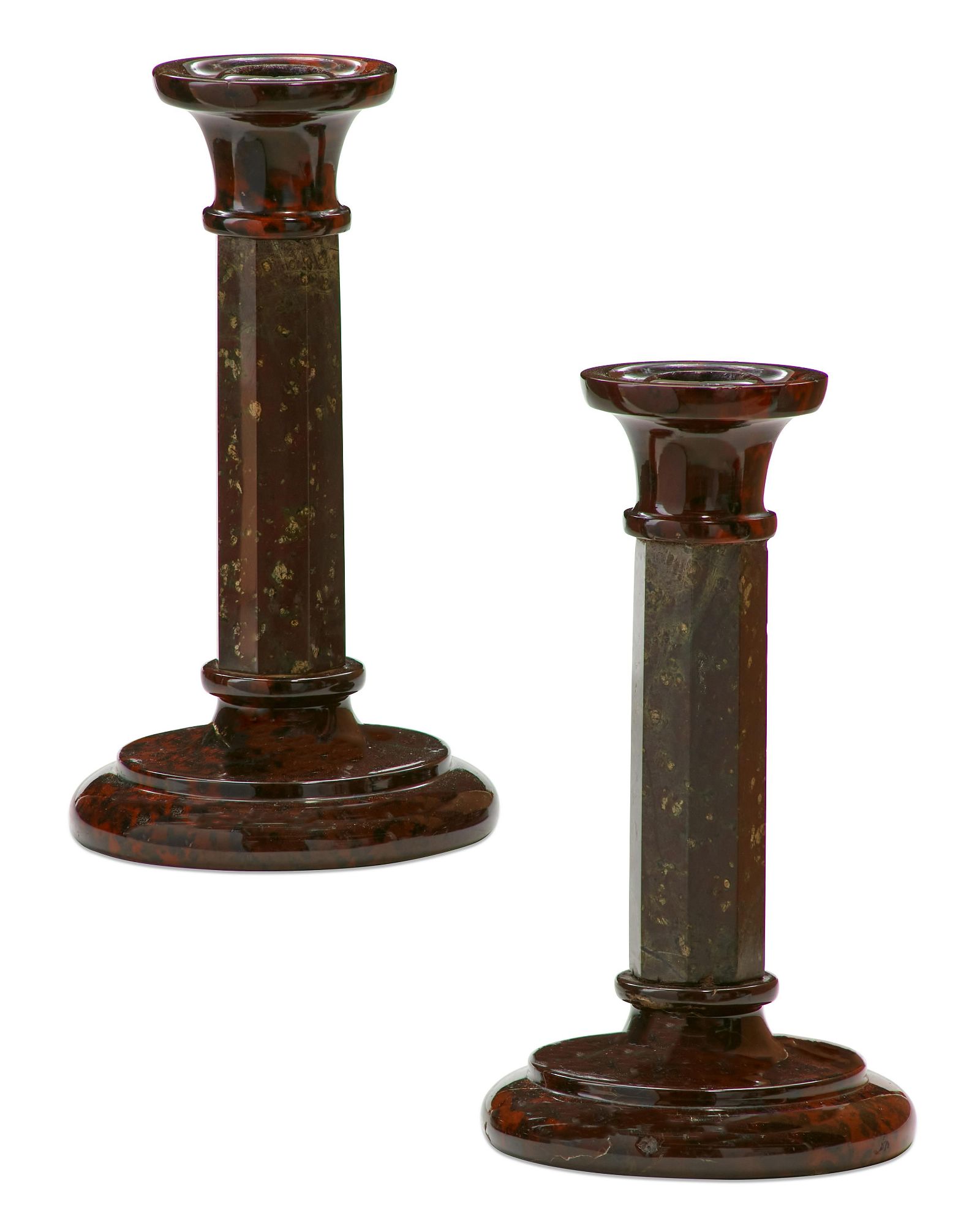 A PAIR OF CONTINENTAL JASPER CANDLESTICKSA 2fb263a