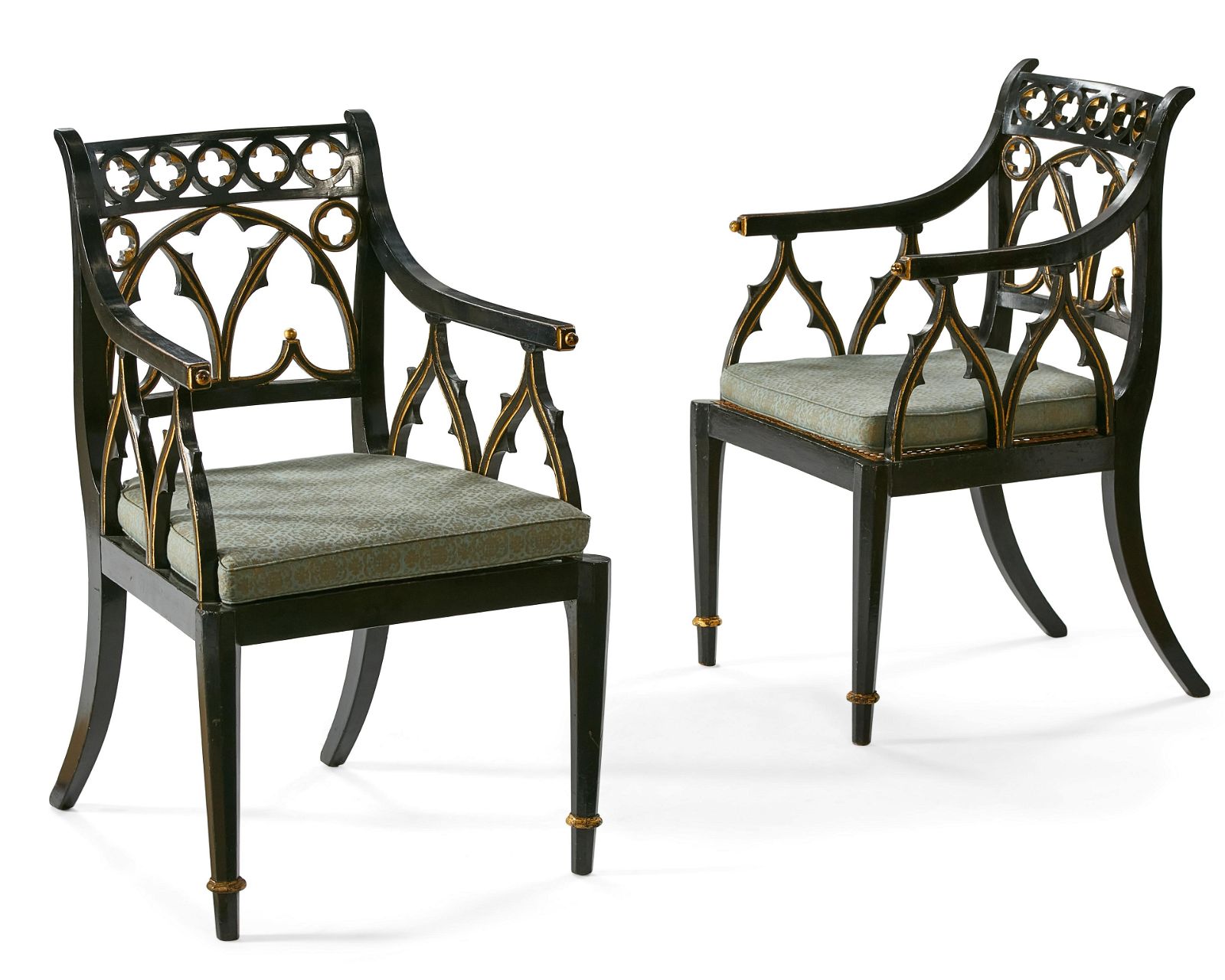 A PAIR OF GEORGE IV GOTHICK ARMCHAIRSA 2fb261b