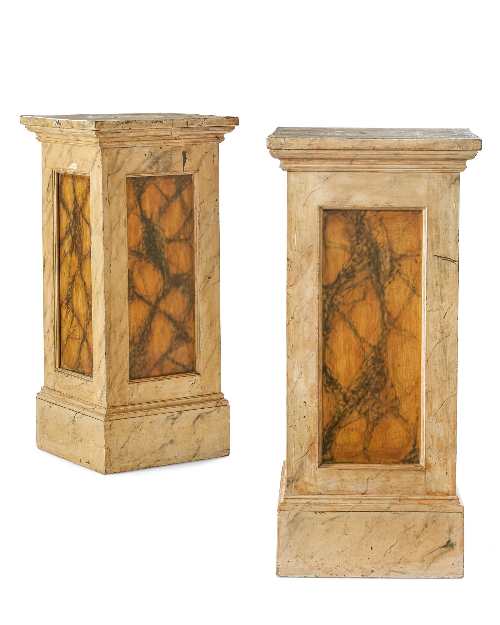 PAIR OF NEOCLASSICAL STYLE FAUX MARBLE