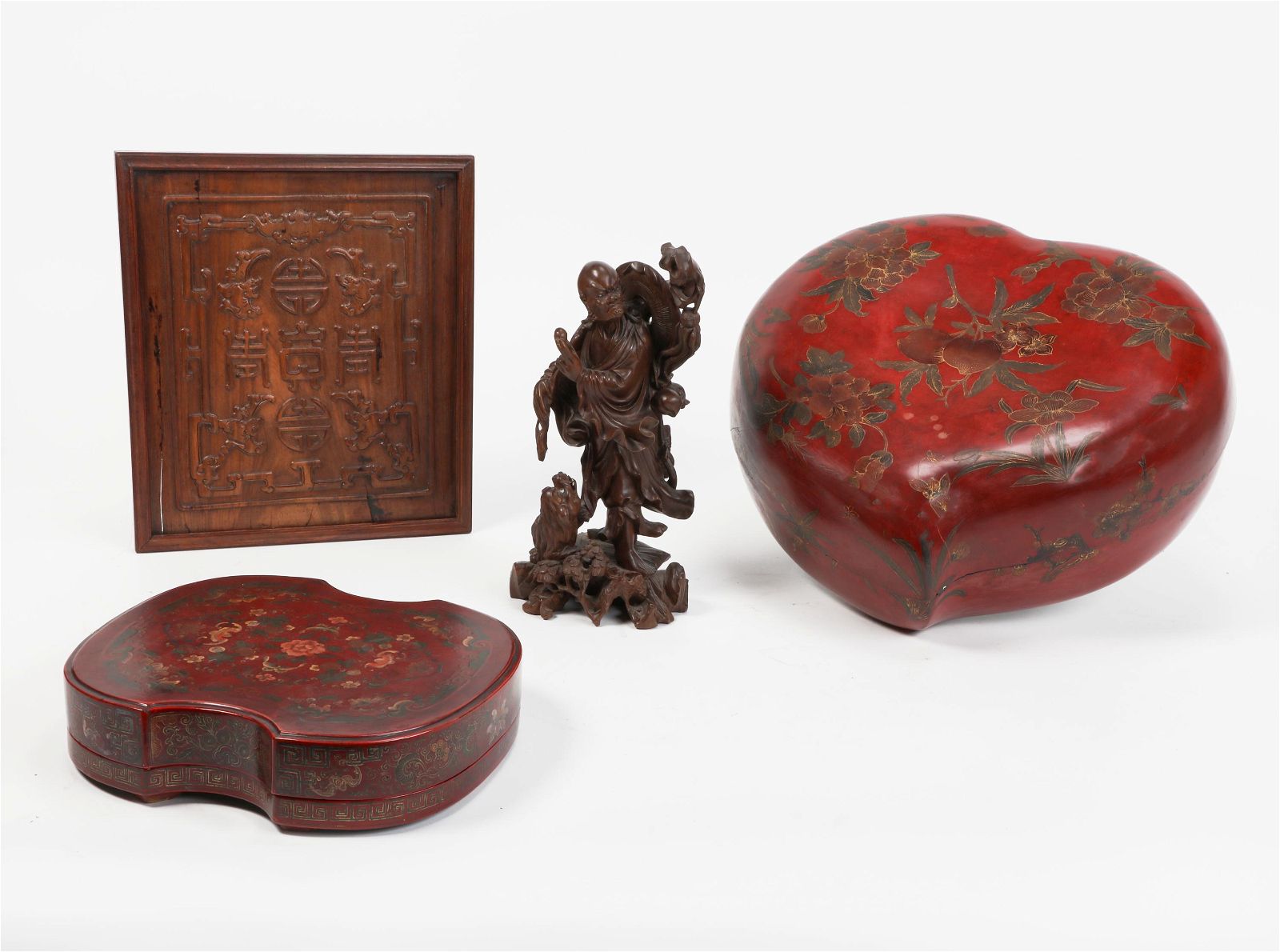 TWO ASIAN RED LIDDED BOXESTwo Asian 2fb2836