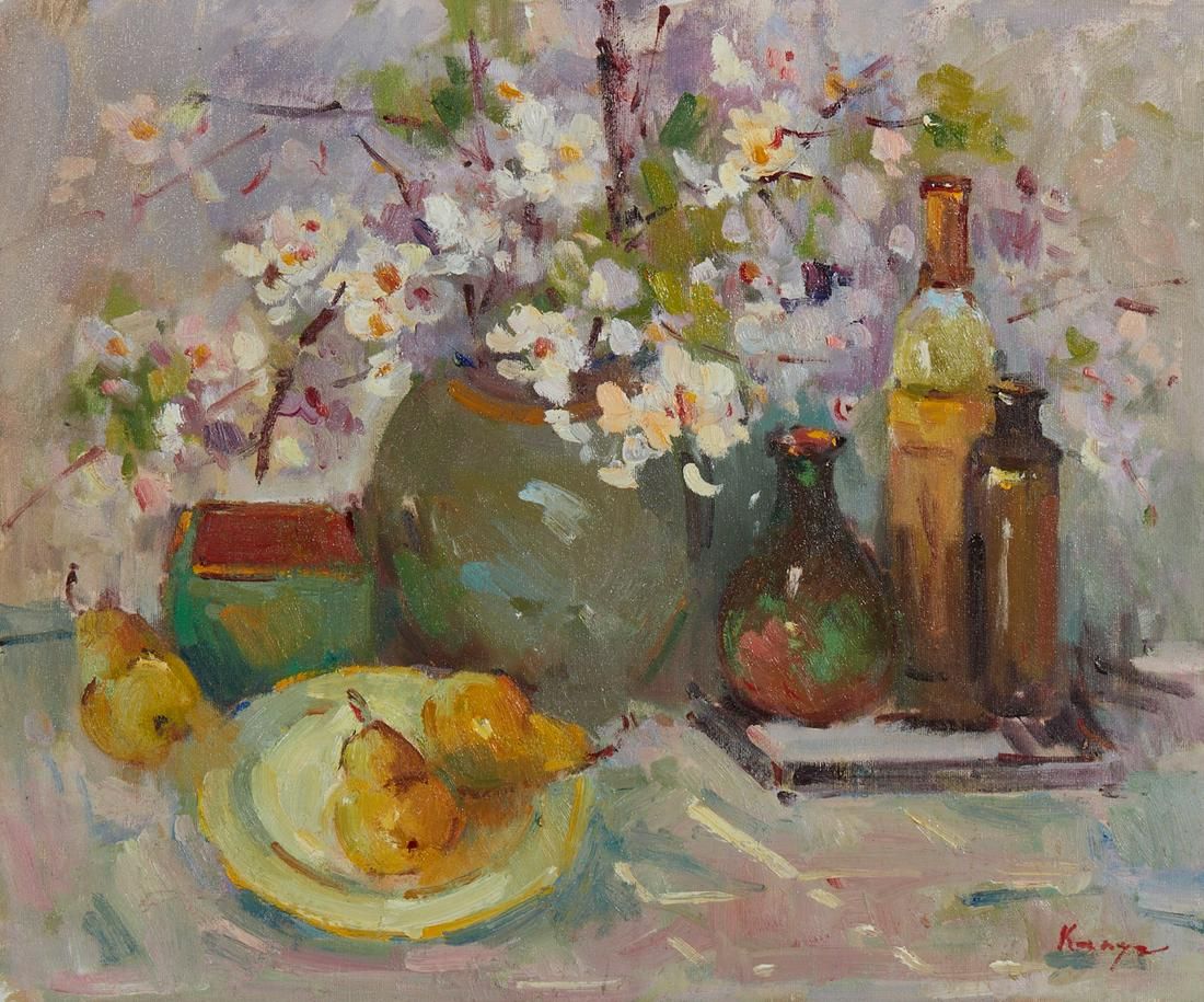 KANYA BURGREYEV, STILL LIFE WITH BOTTLESKanya